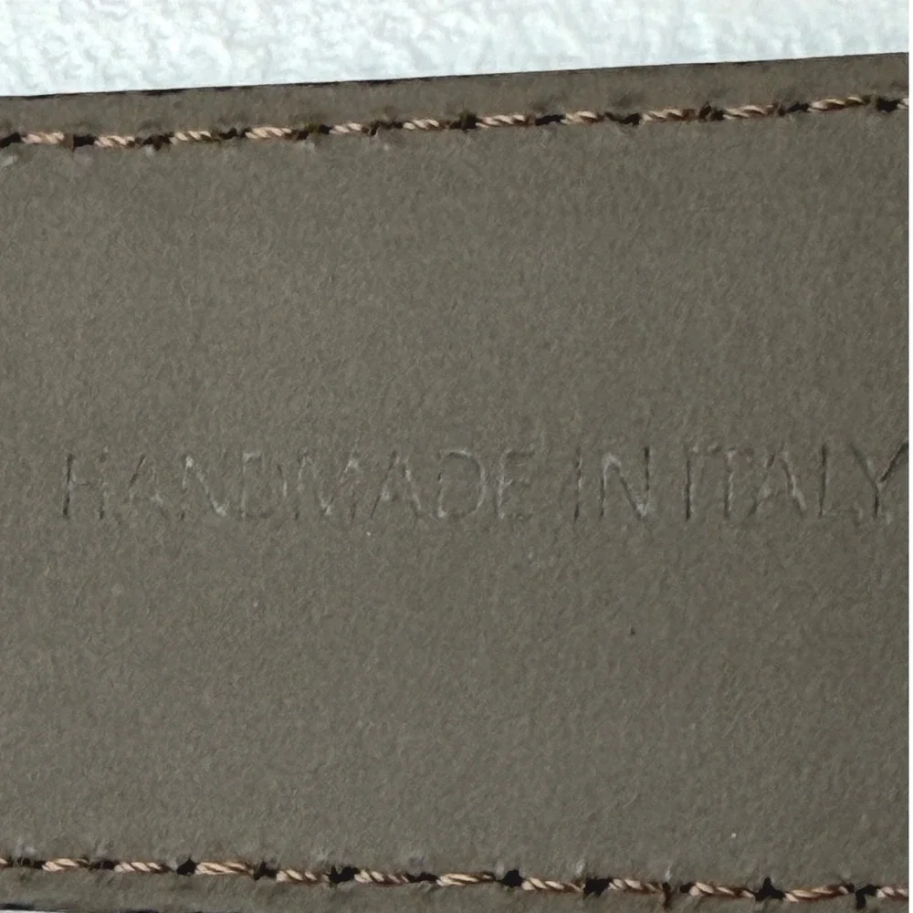 Hugo Boss Esily Brown Cowskin Leather Belt Silver Buckle Size 85 32 50138409